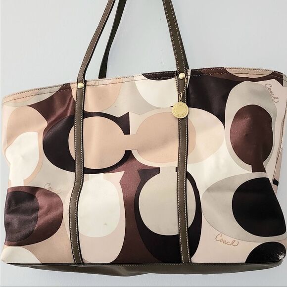Coach tote handbag brown and green - Picture 2 of 9